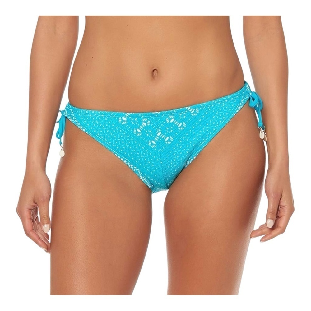 Bleu Rod Beattie Side-Tie Crochet Bikini Bottom in Blue Lagoon NWT